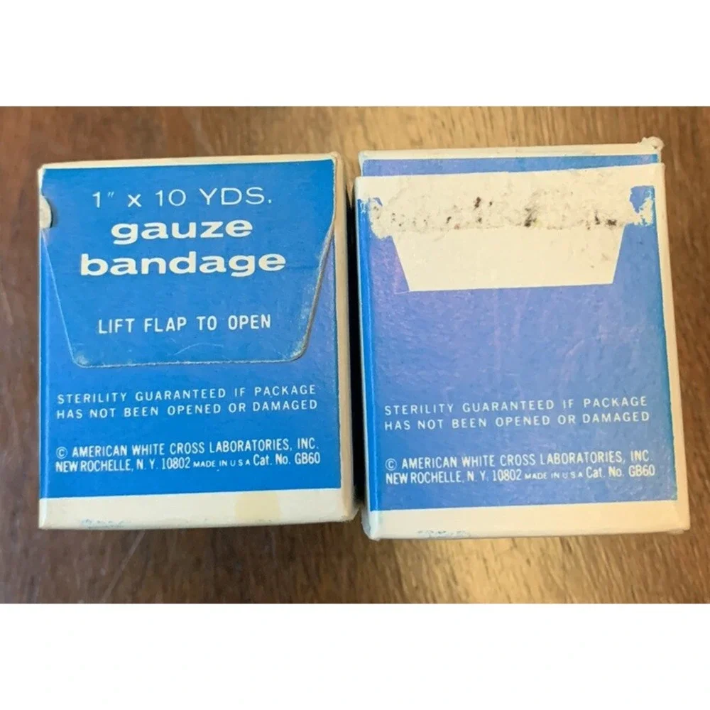 Vintage White Cross Guaze Bandages In Original Box QTY-2 Made in USA